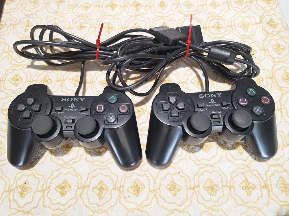 Sony PlayStation Analog Controller Lot 2 SCPH-10010 OEM Wired PS1 PS2 Tested